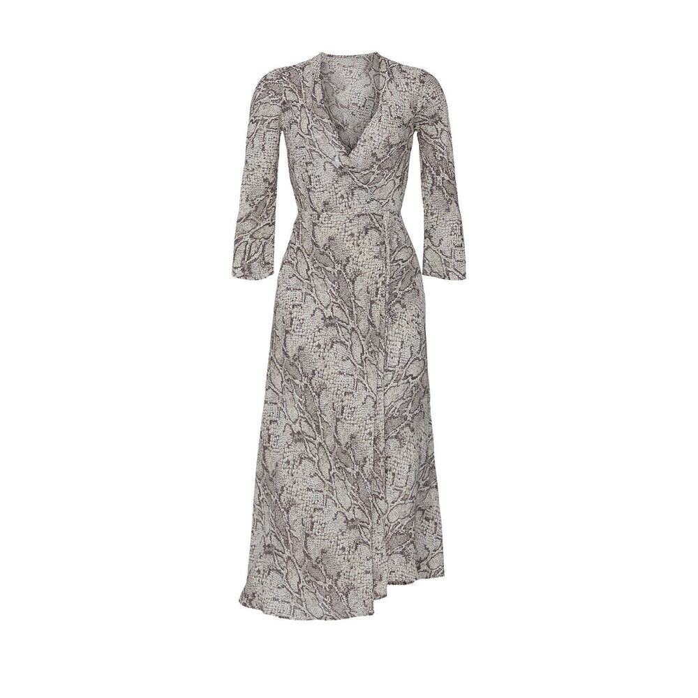 Reformation Jaz Python Snake Print Wrap Midi Dres… - image 1
